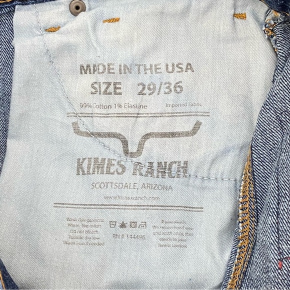 Kimes Ranch Wayne Jeans Mens 29/36 Straight Leg Button Fly Blue Denim Western - Picture 4 of 10